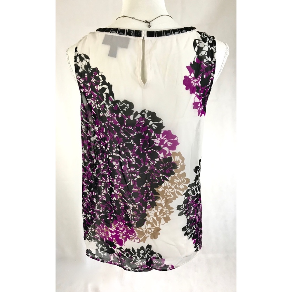 DANA BUCHMAN Beaded Neck Sleeveless Blouse & Cami - Picture 4 of 5